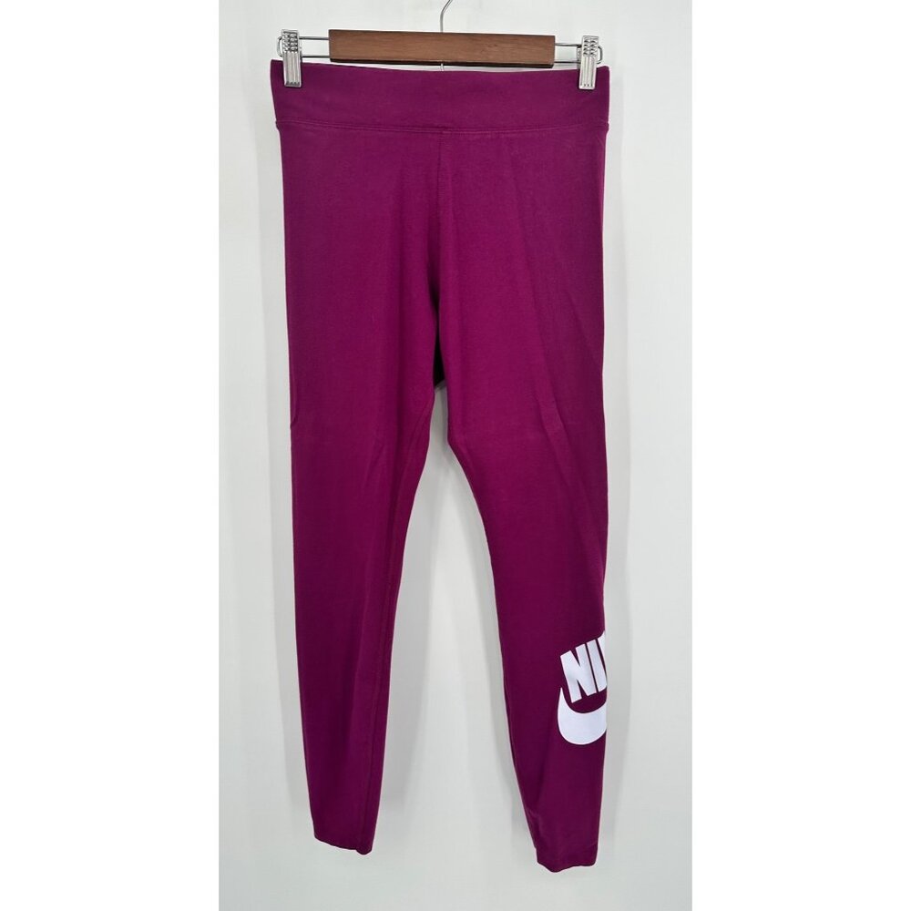 Nike Leggings Women Medium Pink High Rise Athleisure Graphic Logo